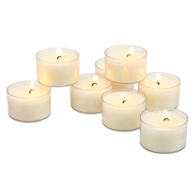 Stonebriar Unscented Long Burning Clear Cup Tealight Candles with 6-7 Hour Burn Time, 192 PK, White