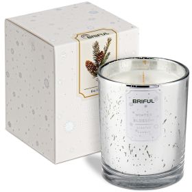 Briful Scented Candles Pine Candle Aromatherapy Soy Candle Jar Christmas Gifts White