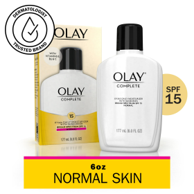 Olay Complete Lotion Moisturizer with SPF 15 Sun Protection for Normal Skin, 6.0 fl oz