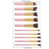 10 pcs makeup brush set (Pink Golden)