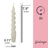 FCHSHAMD 7.3'' White Taper Candles - Unscented Spiral Candlesticks 2 Pack