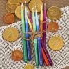 Zion Judaica Deluxe Chanukah Candles Hand Made (Tri Color)