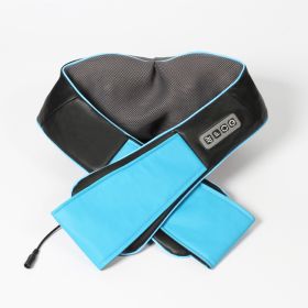 Cervical spine kneading massage shawl (Option: Black and blue no bag-US)