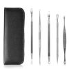 5 Pcs Blackhead Remover Kit Pimple Comedone Extractor Tool Set Stainless Steel